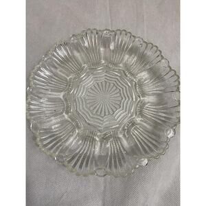 Deviled Egg Oyster Platter vintage  10x10x1‎